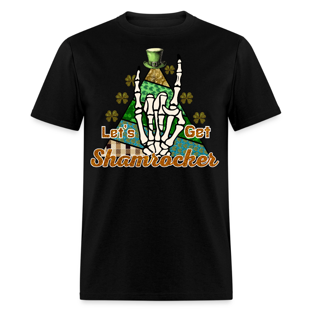 St Patrick’s Day Rock And Roll Skeleton Hand T-shirt - black