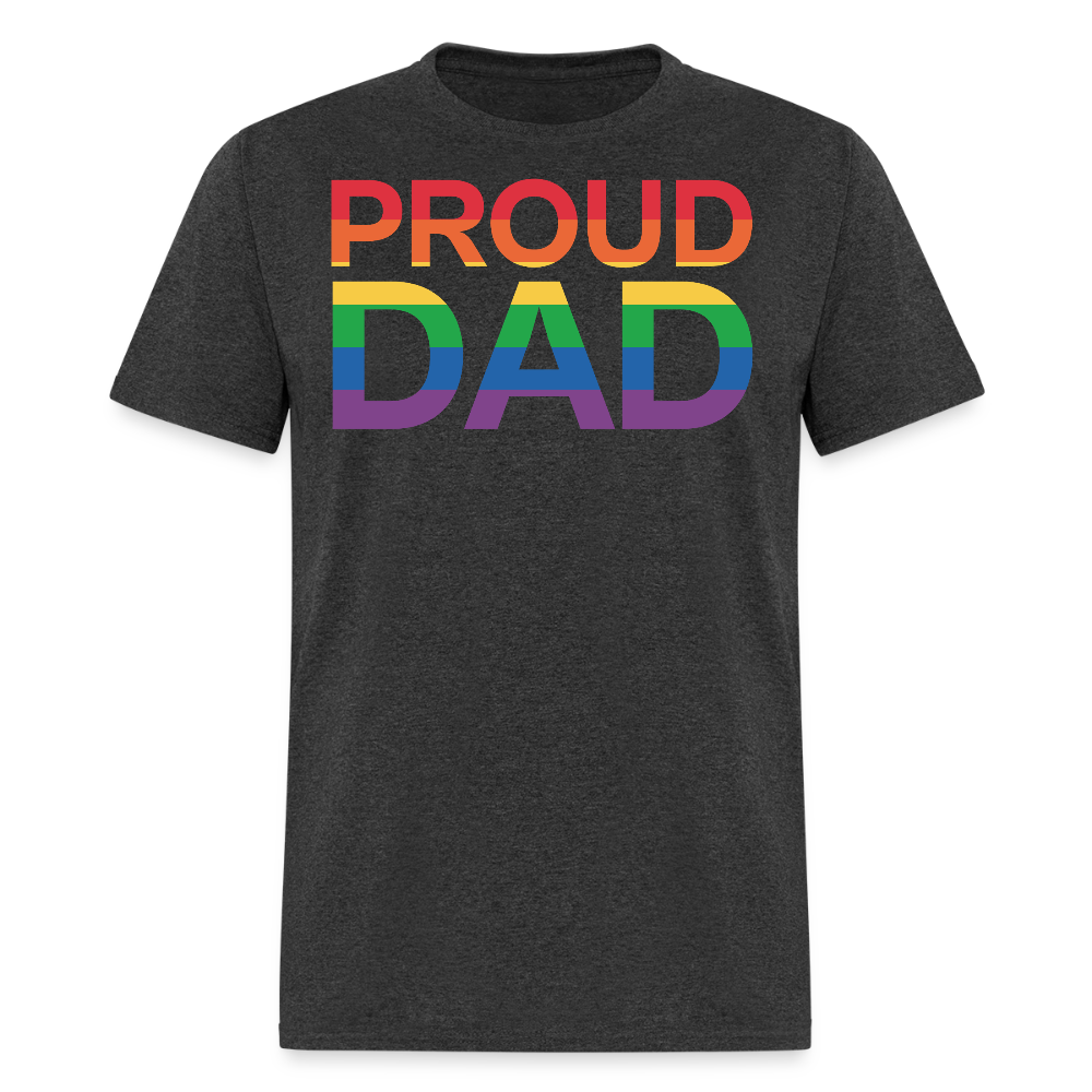 Proud Dad Rainbow Lgbt Pride T-shirt - heather black