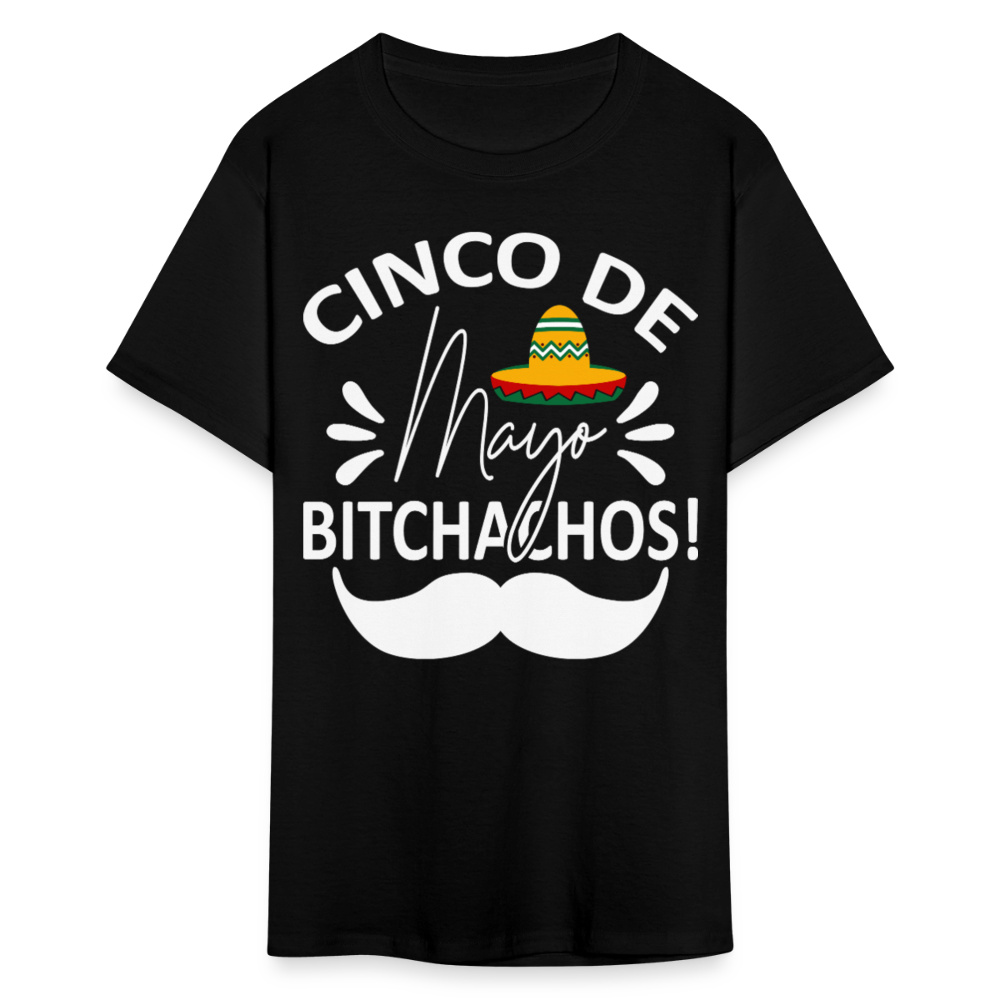 Cinco de Mayo Drinking Shirt with Mustache Funny Fiesta T-shirt - black