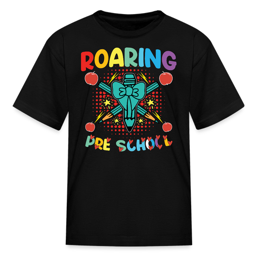 Colorful Roaring Into Preschool T-Shirt - black