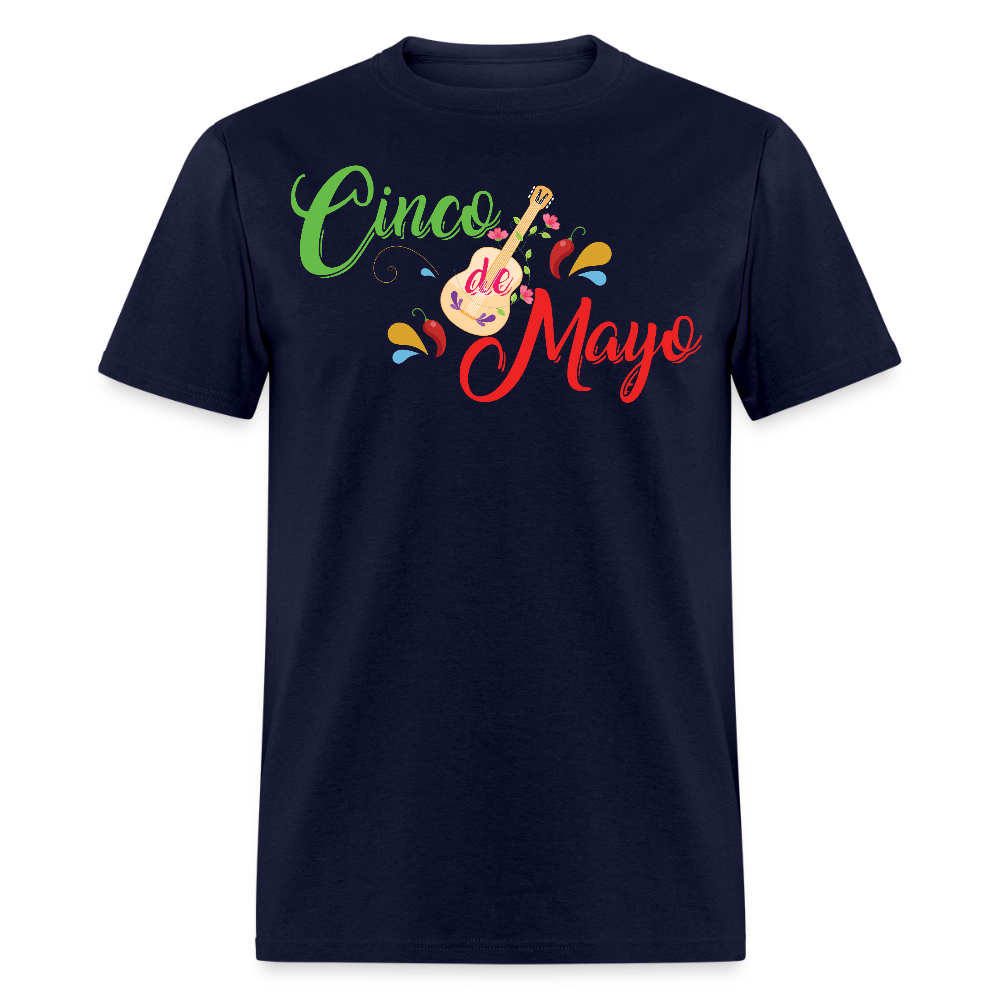 Colorful Cinco De Mayo Shirt With Guitar Unisex T-shirt - navy