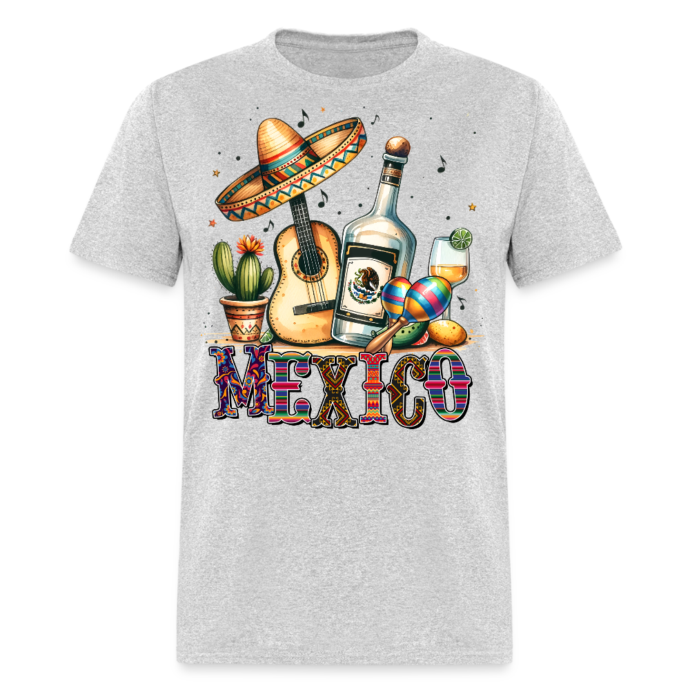 Vintage Mexican Tequila Graphic Tee Mariachi Music And Fiesta T-shirt - heather gray