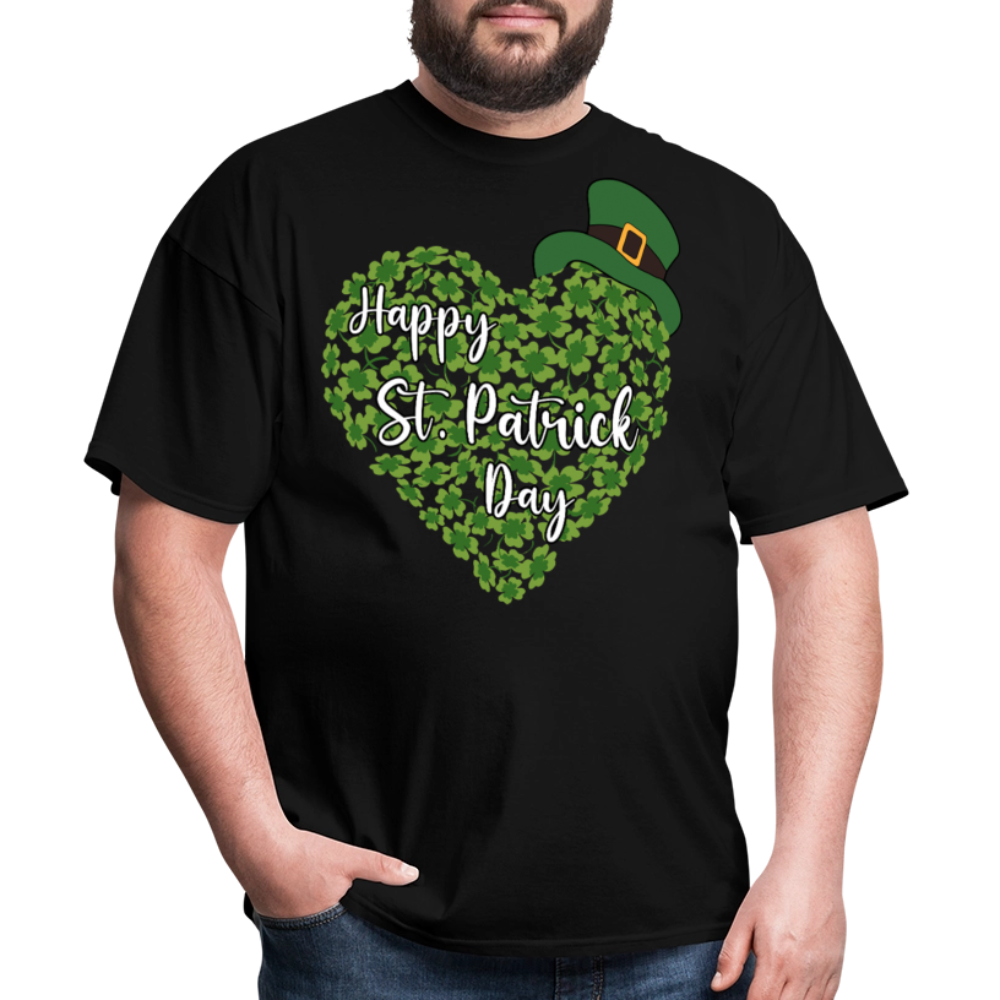 St Patrick’s Day Shamrock Heart T-shirt - black