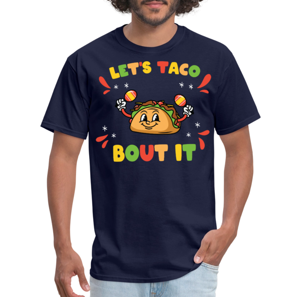 Mexican Food Lovers Tee Let's Taco Bout It T-shirt - navy