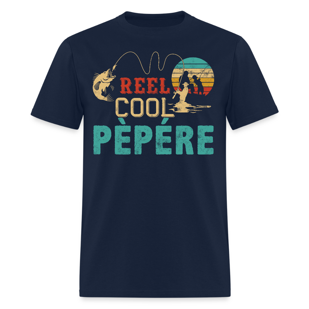 Reel Cool Pépère Fishing Gifts For Grandpa T-shirt - navy