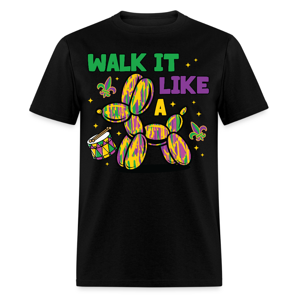 Colorful New Orleans Festival Tee Walk It Like A Mardi Gras T-shirt - black