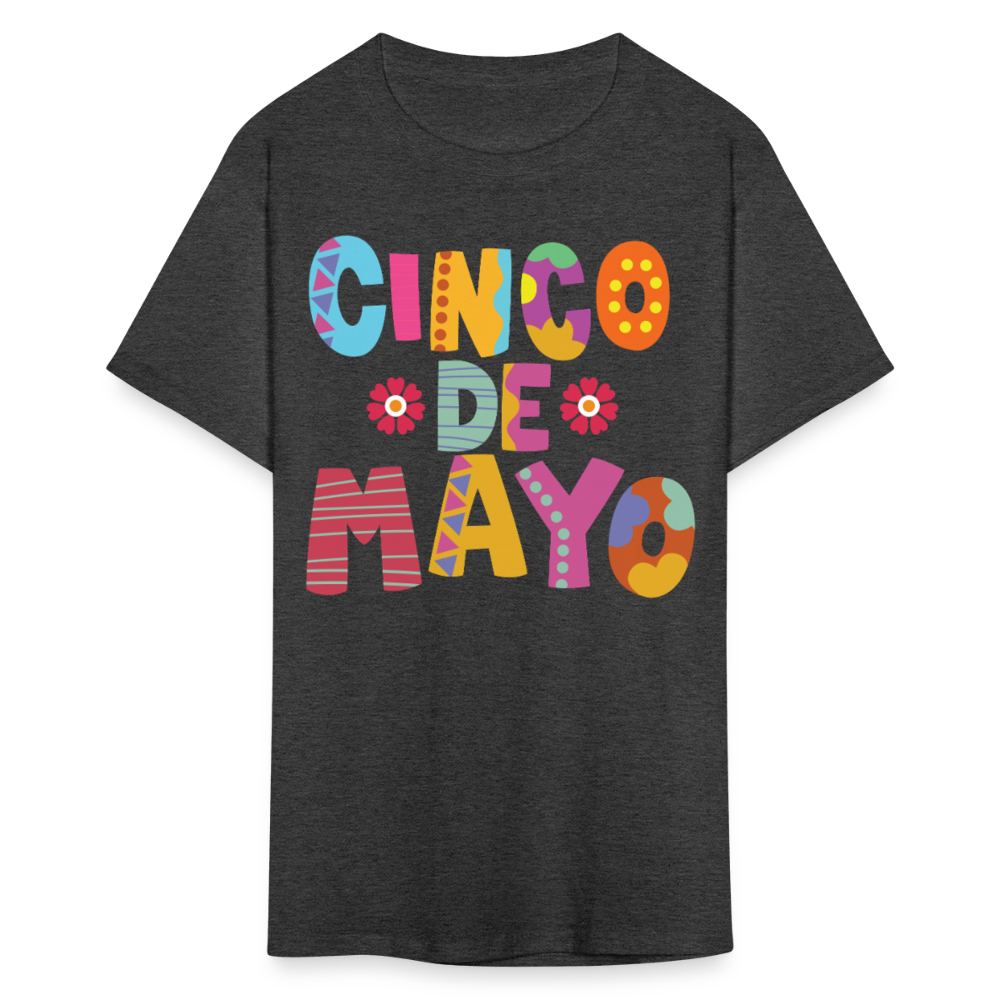 Mexican Holiday Celebration Tee Cinco De Mayo Colorful Graphic T-shirt - heather black