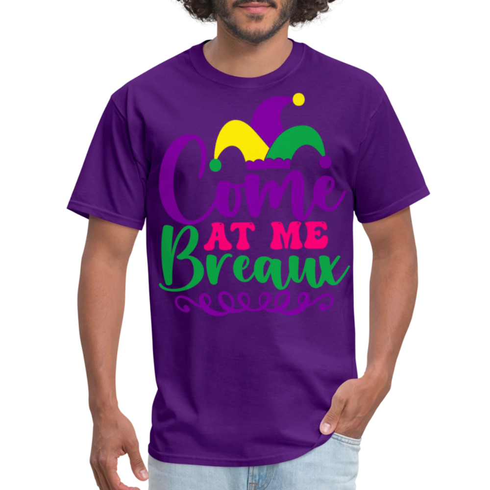 Mardi Gras Jester Hat Tee Come at me Breaux T-shirt - purple