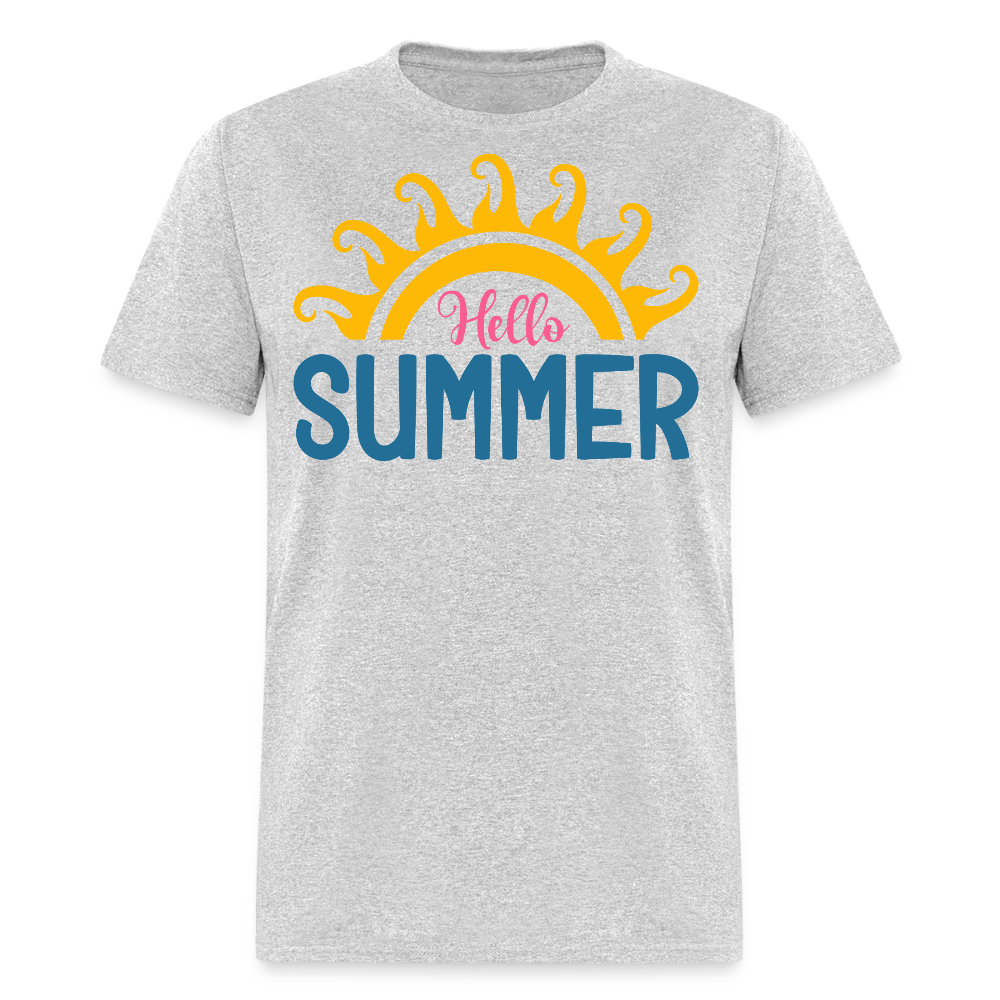 Hello Summer Beach Vacation T-shirt - heather gray