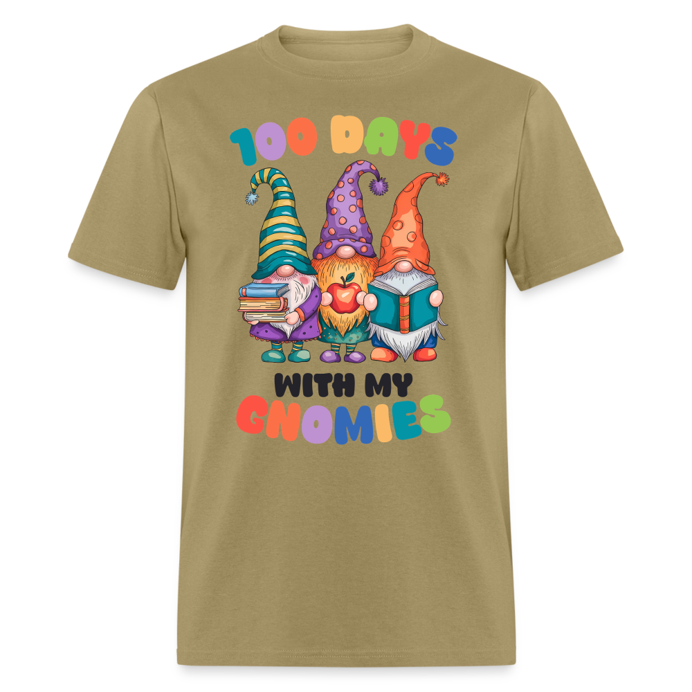 Cute Gnome 100 Days of Learning Shirt Teacher Appreciation Gnome T-Shirt - khaki