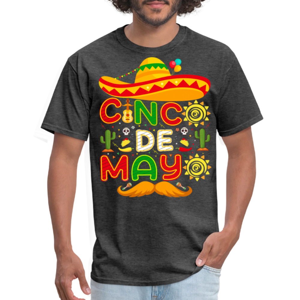 Mexican Fiesta Celebration Tee Cinco De Mayo Party T-shirt - heather black