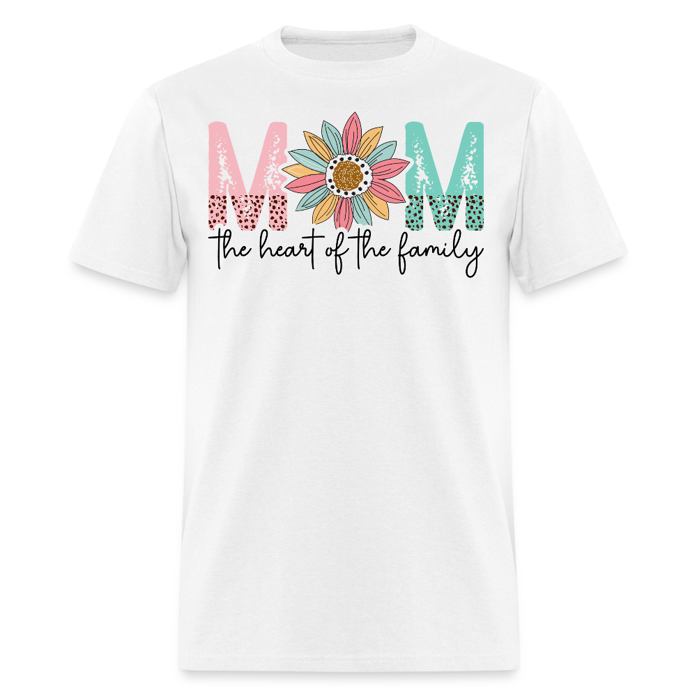 family Heart Mom Graphic T-shirt - white