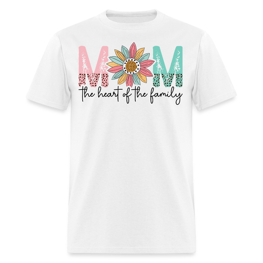 family Heart Mom Graphic T-shirt - white