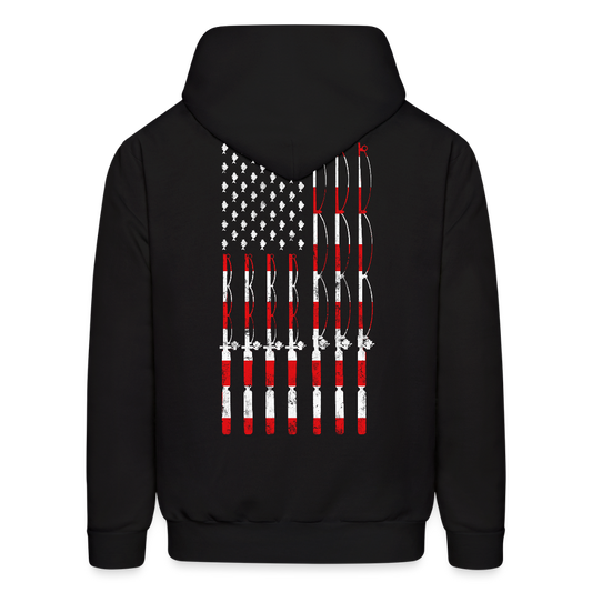 Patriotic Fishing Gift For Fishermen Hoodie - black