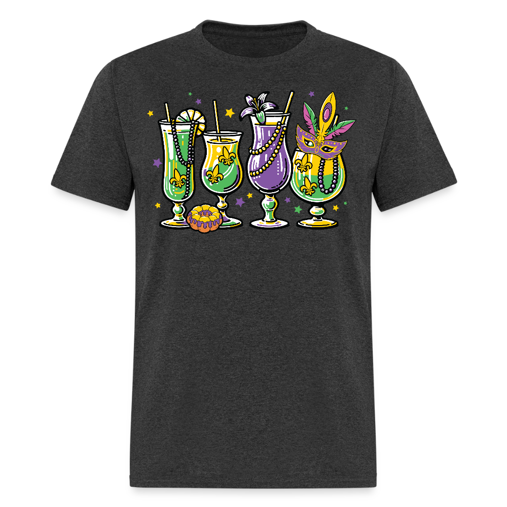 Mardi Gras Cocktail Shirt New Orleans Party T-shirt - heather black