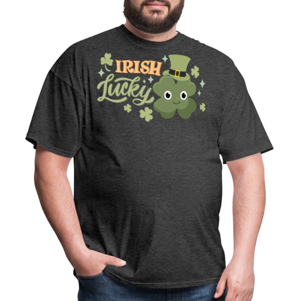 St Patrick’s Day Lucky Clover Irish Shamrock T-shirt - heather black