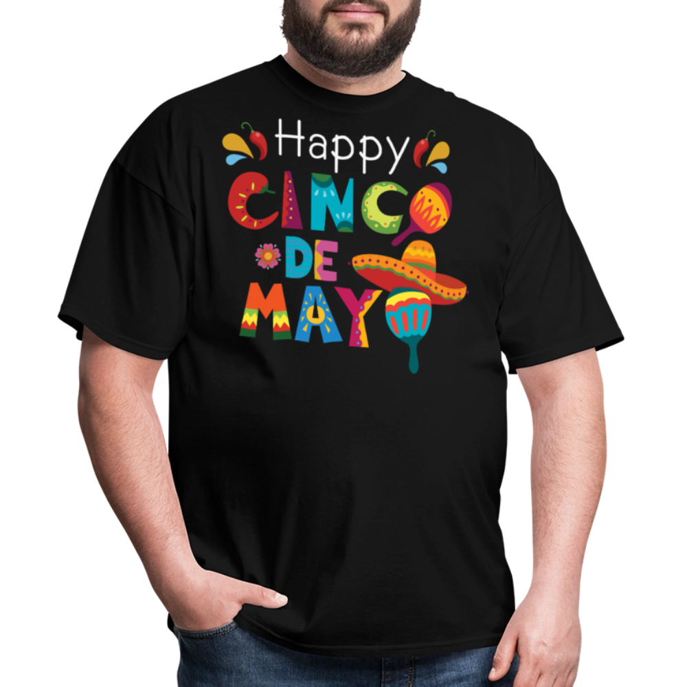 Funny Cinco De Mayo Party Outfit Colorful Mexican Fiesta T-shirt - black