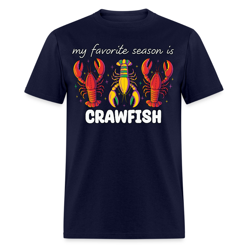 Funny Cajun Crawfish Boil Mardi Gras T-shirt - navy