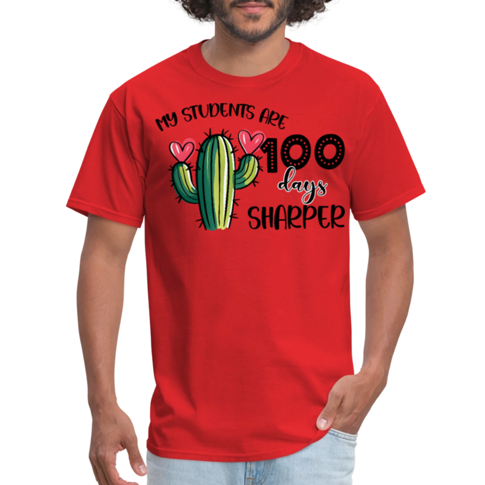 100th Day Of School Outfit For Teachers Cactus Theme 100 Days T-shirt - red