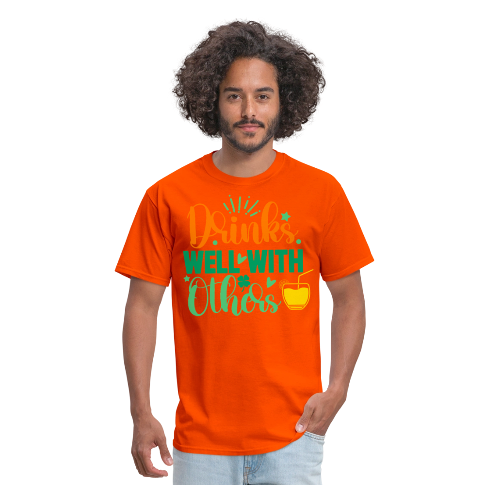 Party-Ready Tee – Drinks Well with Others Funny Shirt - orange