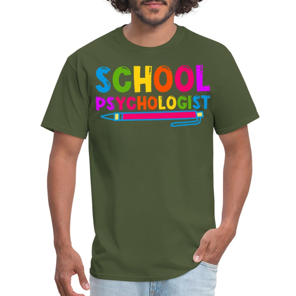 Best Gifts For School Psychologists Mental Health Unisex T-Shirt - military green