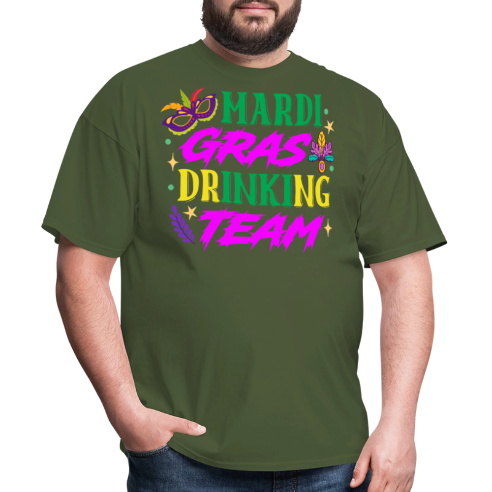 Funny Mardi Gras Party Tee Mardi Gras Drinking Team T-shirt - military green