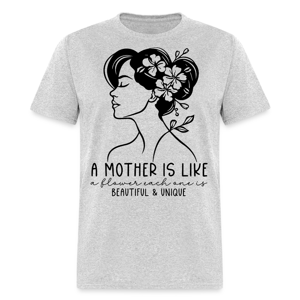 Women's Floral Design Tee Beautiful & Unique Mom T-shirt - heather gray