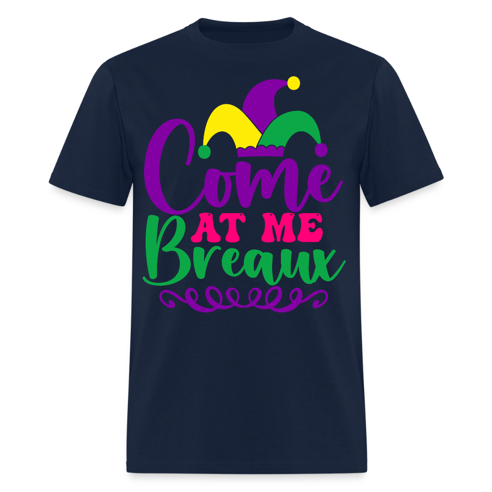 Mardi Gras Jester Hat Tee Come at me Breaux T-shirt - navy