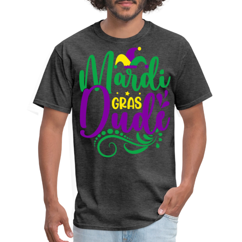 Mardi Gras Dude Shirt Fat Tuesday Celebration T-shirt - heather black