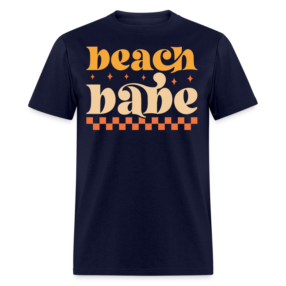 Retro Beach Babe Summer Vacation T-shirt - navy