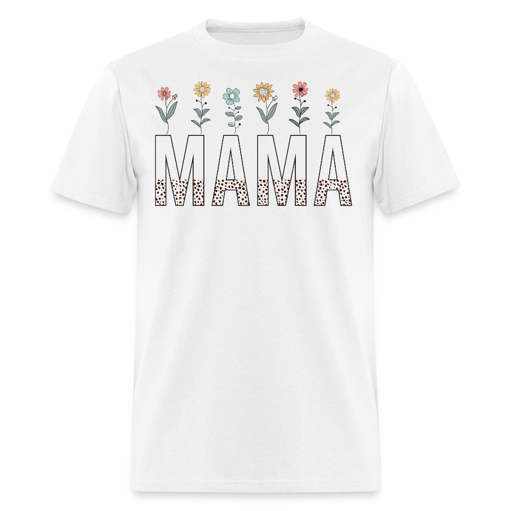 Cute Mama Tee With Flowers Mother's Day Gifts T-shirt - white