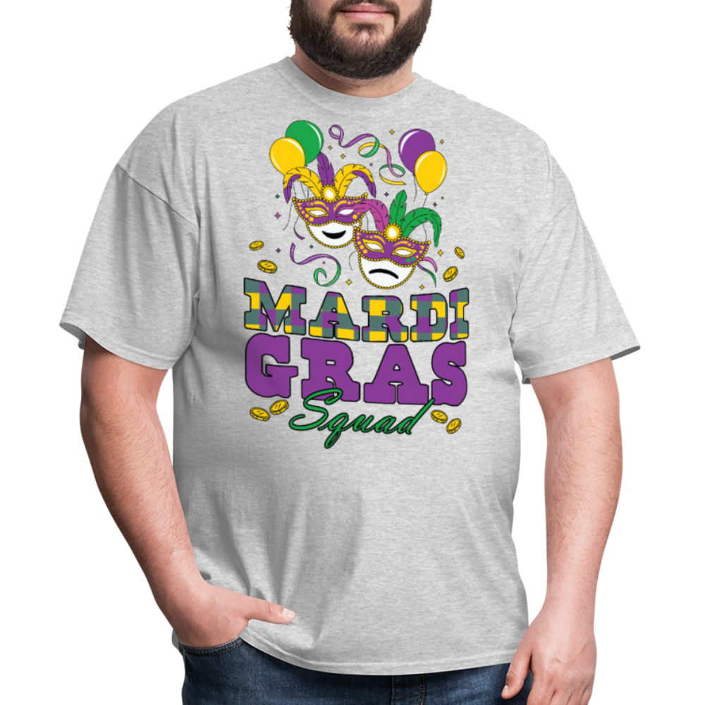 Matching Mardi Gras Squad Shirts For Friends Funny Mardi Gras T-shirt - heather gray