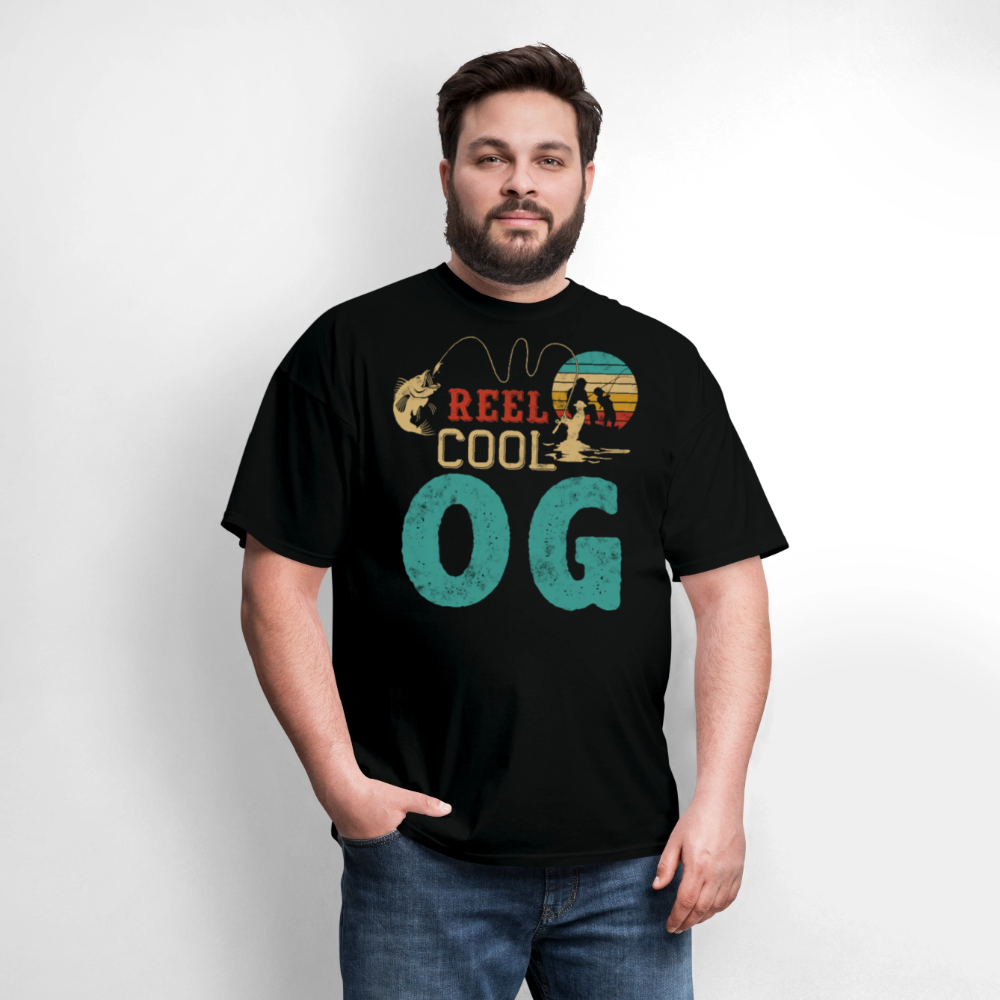 Reel Cool OG Fishing Gifts For Grandpa T-shirt - black