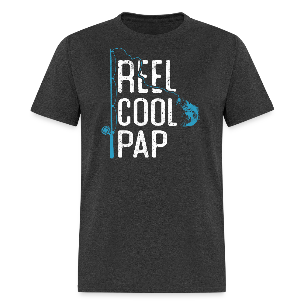 Reel Cool Pap Tee Father's Day Fishing T-shirt - heather black