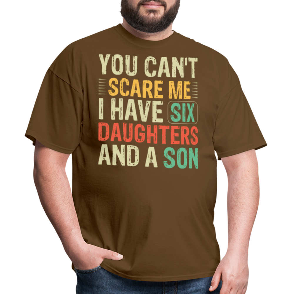 Gifts For Parents With Six Daughters And A Son Fathers Day T-shirt - brown