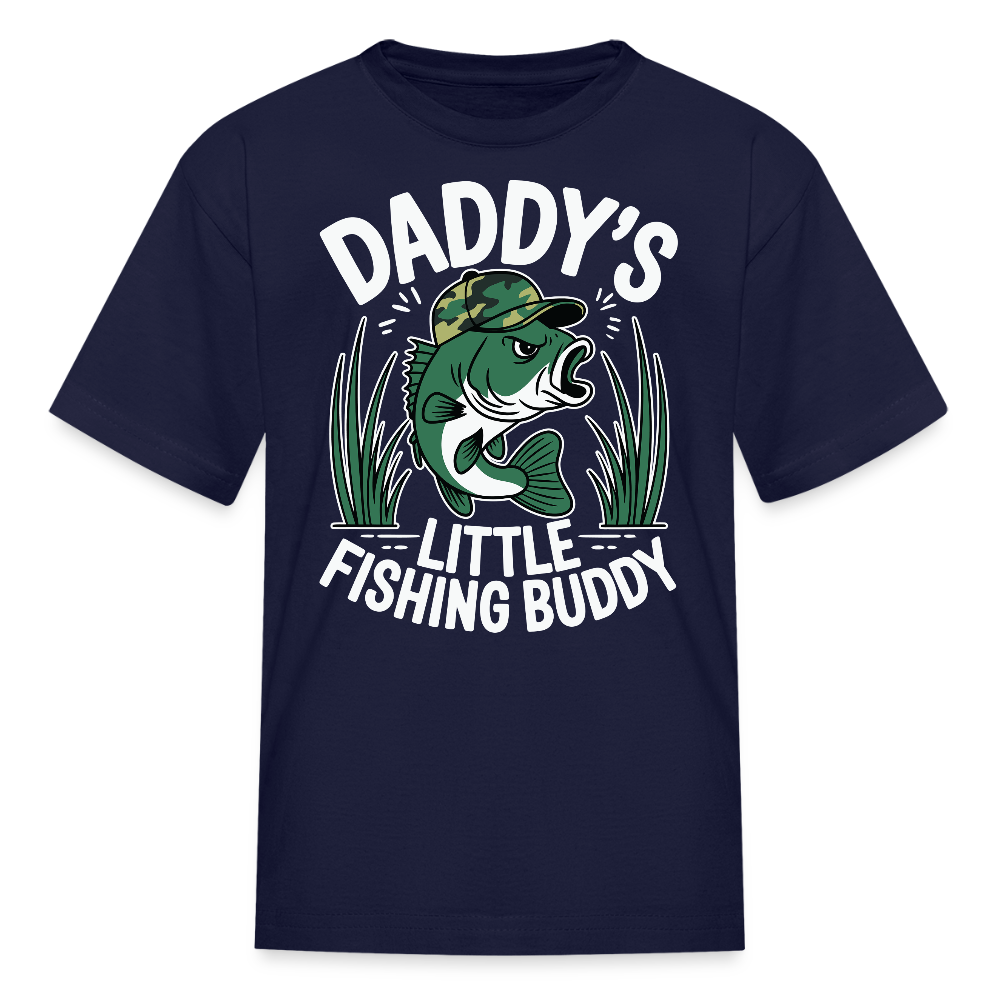 Daddy’s Little Fishing Buddy Kids' T-shirt - navy