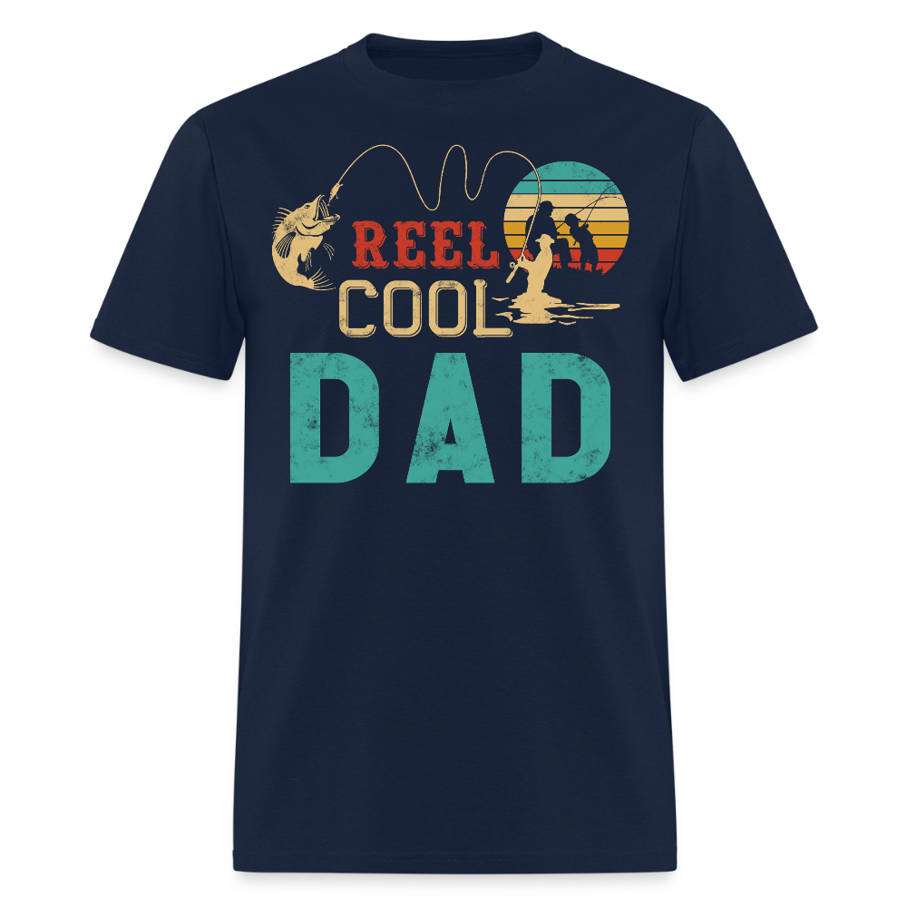 Reel Cool Dad Father's Day Gift For Fisherman T-Shirt - navy