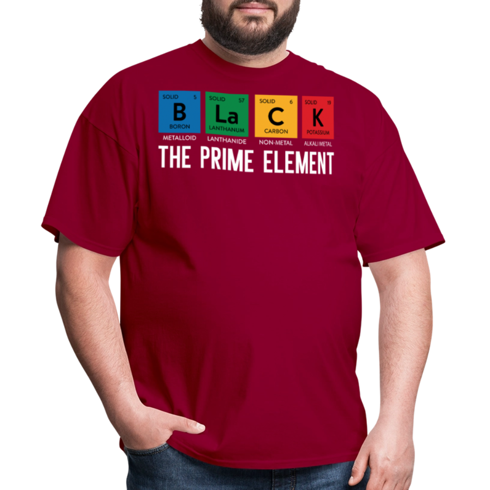 Periodic Table Gift For Black Educators Black Pride Science T-Shirt - dark red