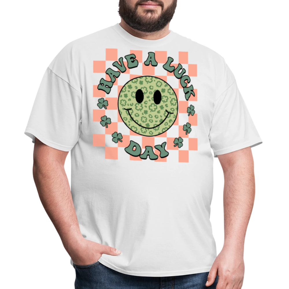 Retro Lucky Charm Graphic Tee Have A Lucky Day T-shirt - white