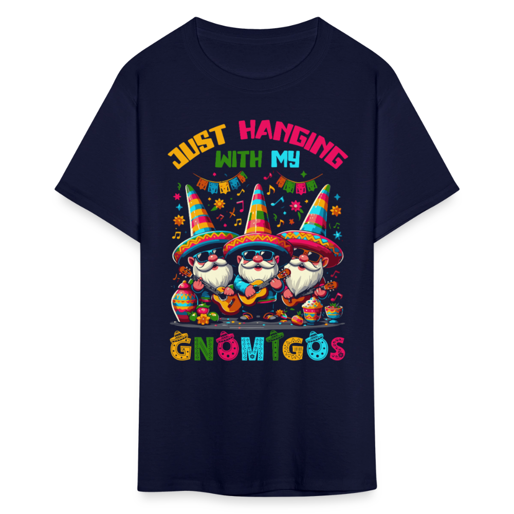 Just Hanging With My Gnomigos Tee Funny Mexican Gnome T-shirt - navy