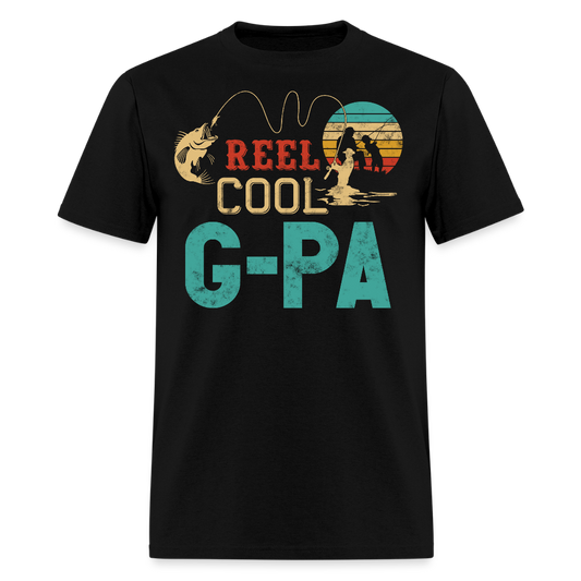 Reel Cool Grandpa Fishing Funny G-pa T-shirt - black