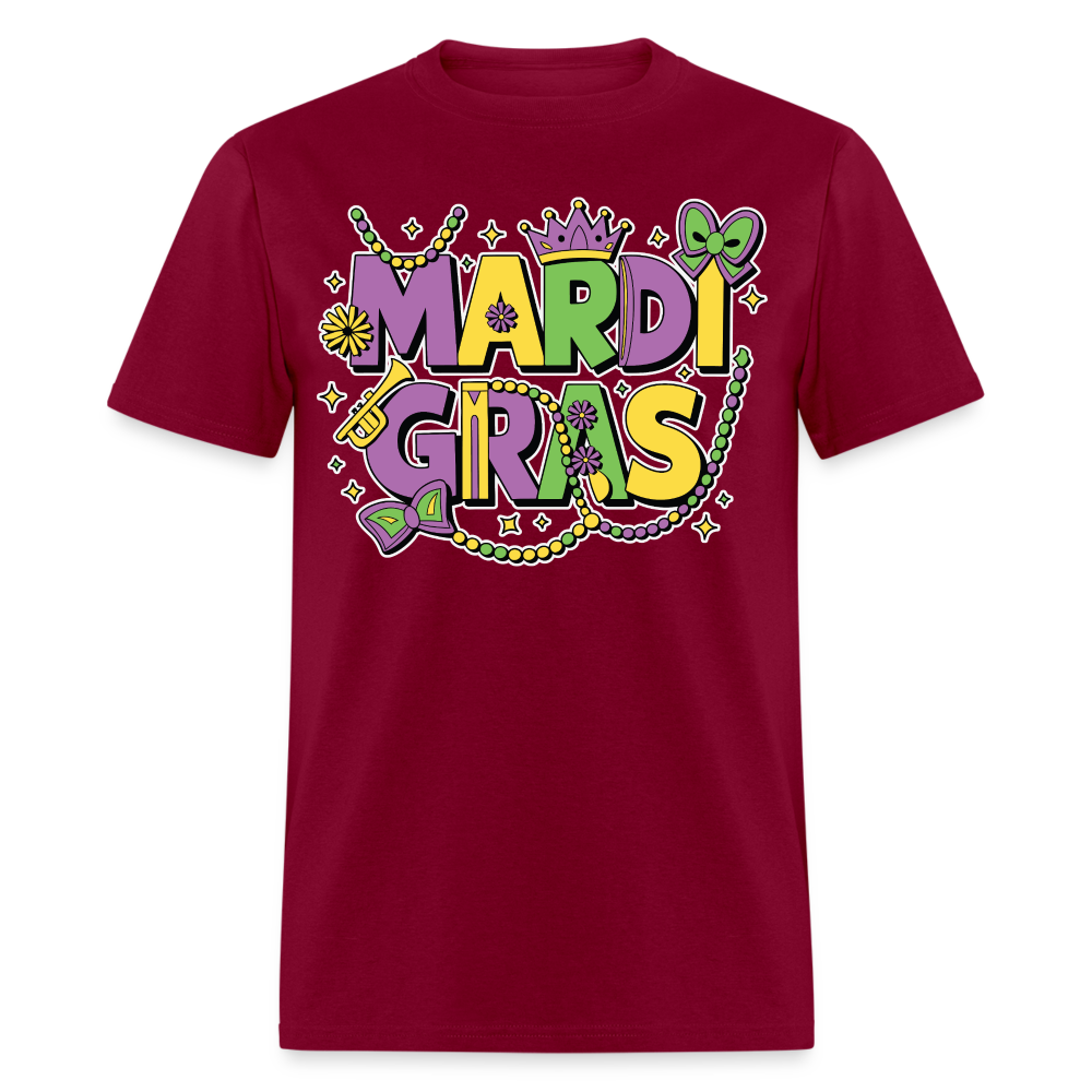 Funny and festive Mardi Gras shirts Mardi Gras Crown T-shirt - burgundy