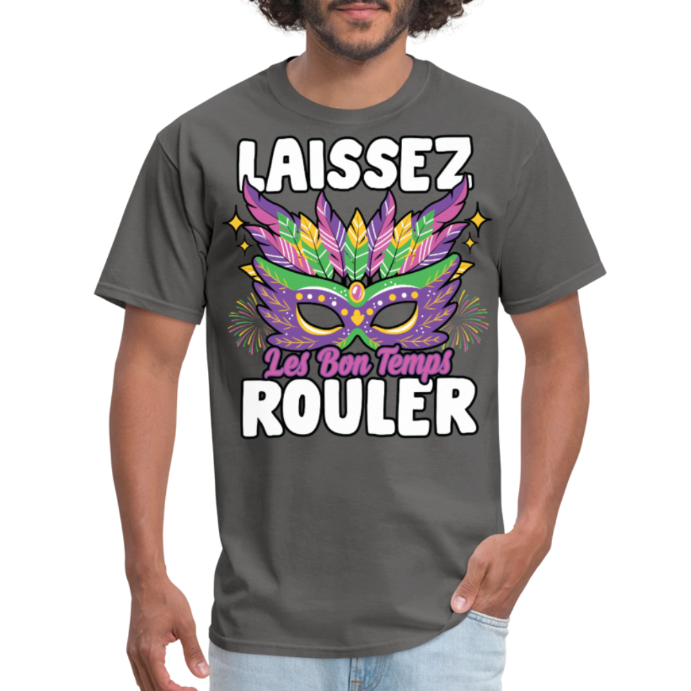 Mardi Gras Party Tee Laissez Les Bon Temps Roule T-shirt - charcoal