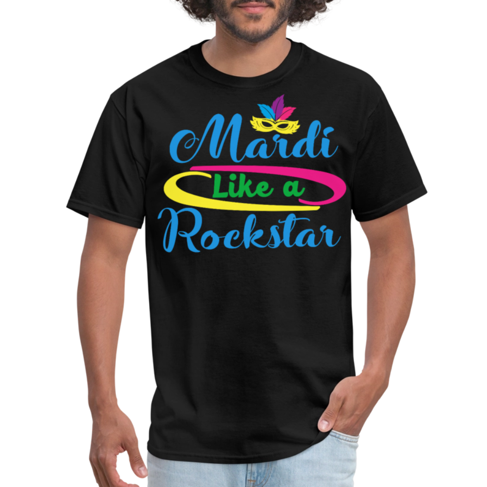 Mardi Gras Rockstar Shirt For Men And Women T-Shirt - black