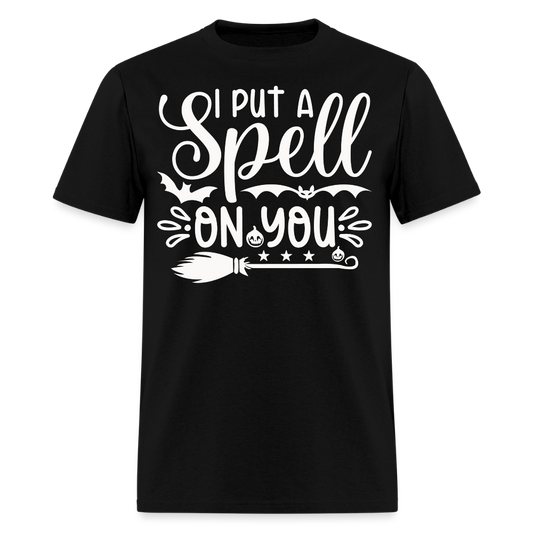 I Put A Spell On You Halloween Witch T-Shirt - black
