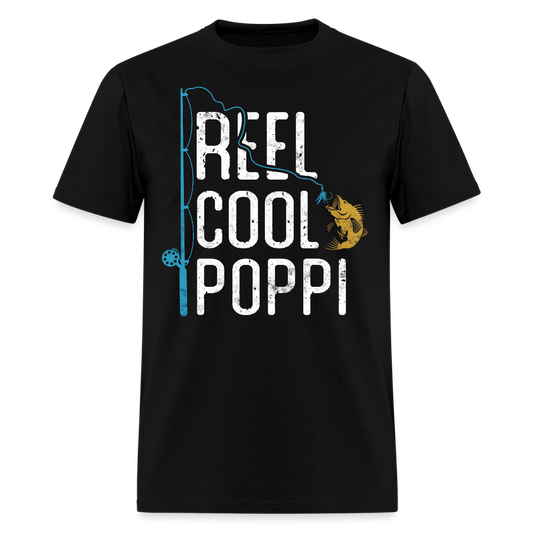 Reel Cool Poppi Funny Fishing T-shirt - black