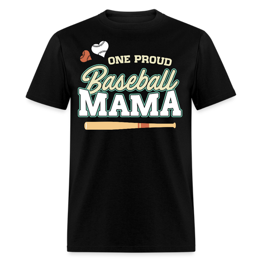 Proud Baseball Mama Sports Mom T-shirt - black
