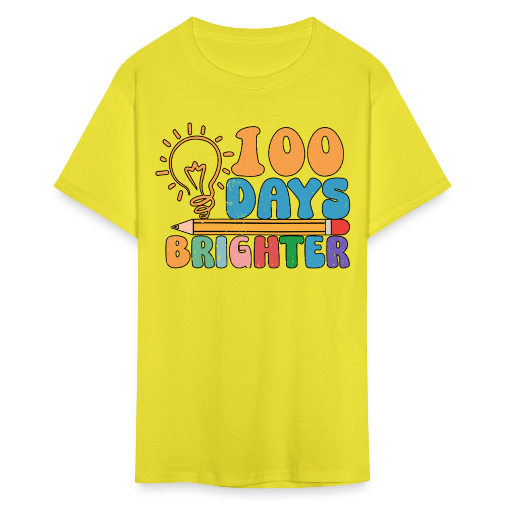 100 Days Brighter Shirt for Teachers Fun School Milestone T-Shirt - yellow