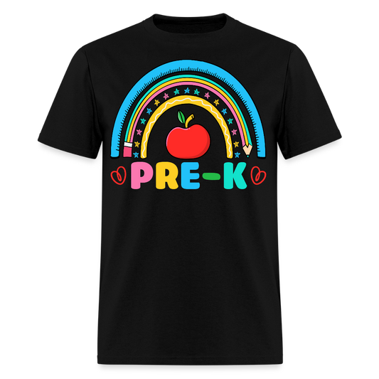 Cute Pre K Teacher Rainbow T-Shirt - black