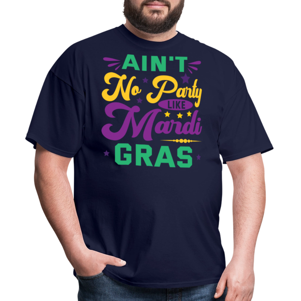 Funny Festival Ain't No Party Like Mardi Gras T-Shirt - navy